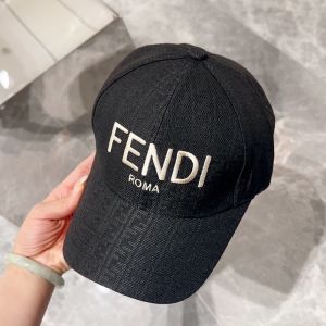 Fendi Baseball Cap In Fendi Roma FF Shadow Intarsia Motif Canvas Black/White