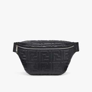 Fendi Belt Bag In FF Motif Nappa Leather Black