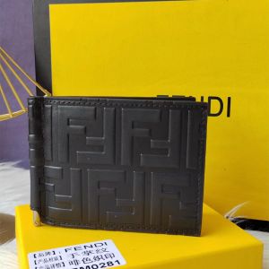 Fendi Bill Clip In FF Motif FF Motif Nappa Leather Black