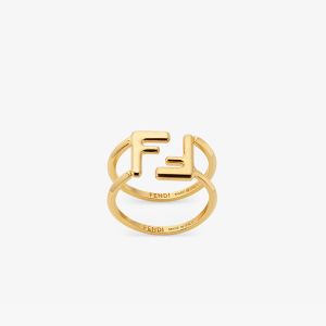 Fendi FF Rings In Metal Gold