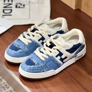 Fendi Match Compact Sneakers Unisex Denim Blue