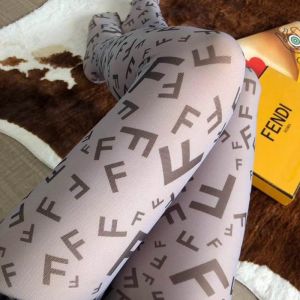 Fendi Pantyhose In F Motif Nylon White