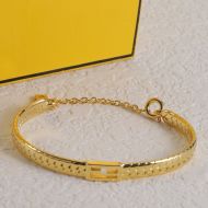 Fendi Baguette Bracelet In Metal Gold