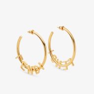 Fendi Fendigraphy Hoop Earrings In Metal Gold