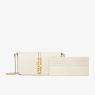 Fendi Fendigraphy Wallet with Chain In Calf Leather White