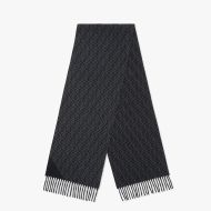 Fendi FF Scarf In Wool Black