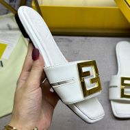 Fendi FFold Slides Women Leather White