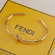 Fendi Filo F Bangle Bracelet In Metal Gold