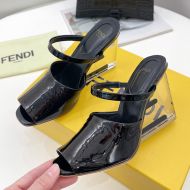 Fendi First Sandals Women Patent Leather Black