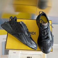 Fendi Flow Sneakers Men Caiman Leather Black