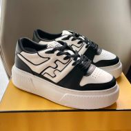 Fendi Match Platform Sneakers Women Leather White/Black