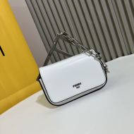 Fendi Nano F Bag In Calf Leather White