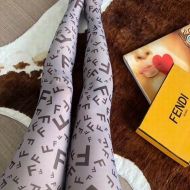 Fendi Pantyhose In F Motif Nylon Blue