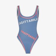 Fendi Reversible Swimsuit Women Astrology Logo Motif Lycra Blue