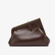 Fendi Small First Bag In Nappa Leather Coffee